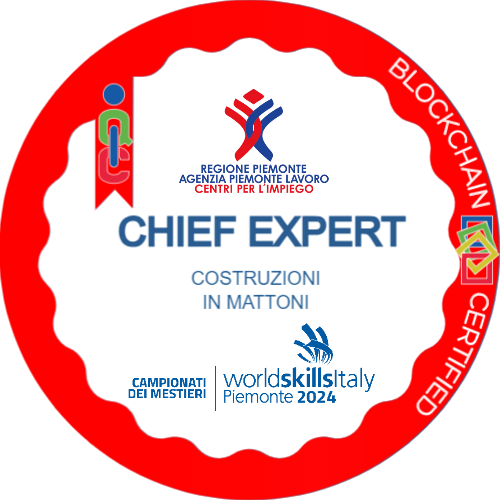 Chief Expert Costruzioni in mattoni ai Campionati dei Mestieri WorldSkills Piemonte 2024.